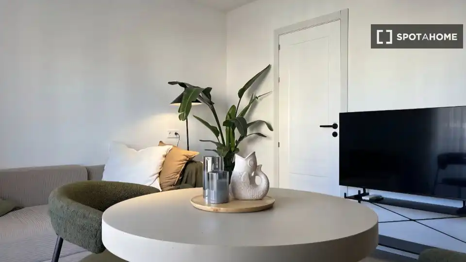 Wohnzimmer von Wohnung zur untervermieten in  Palma de Mallorca mit Klimaanlage, Terrasse und Möbliert