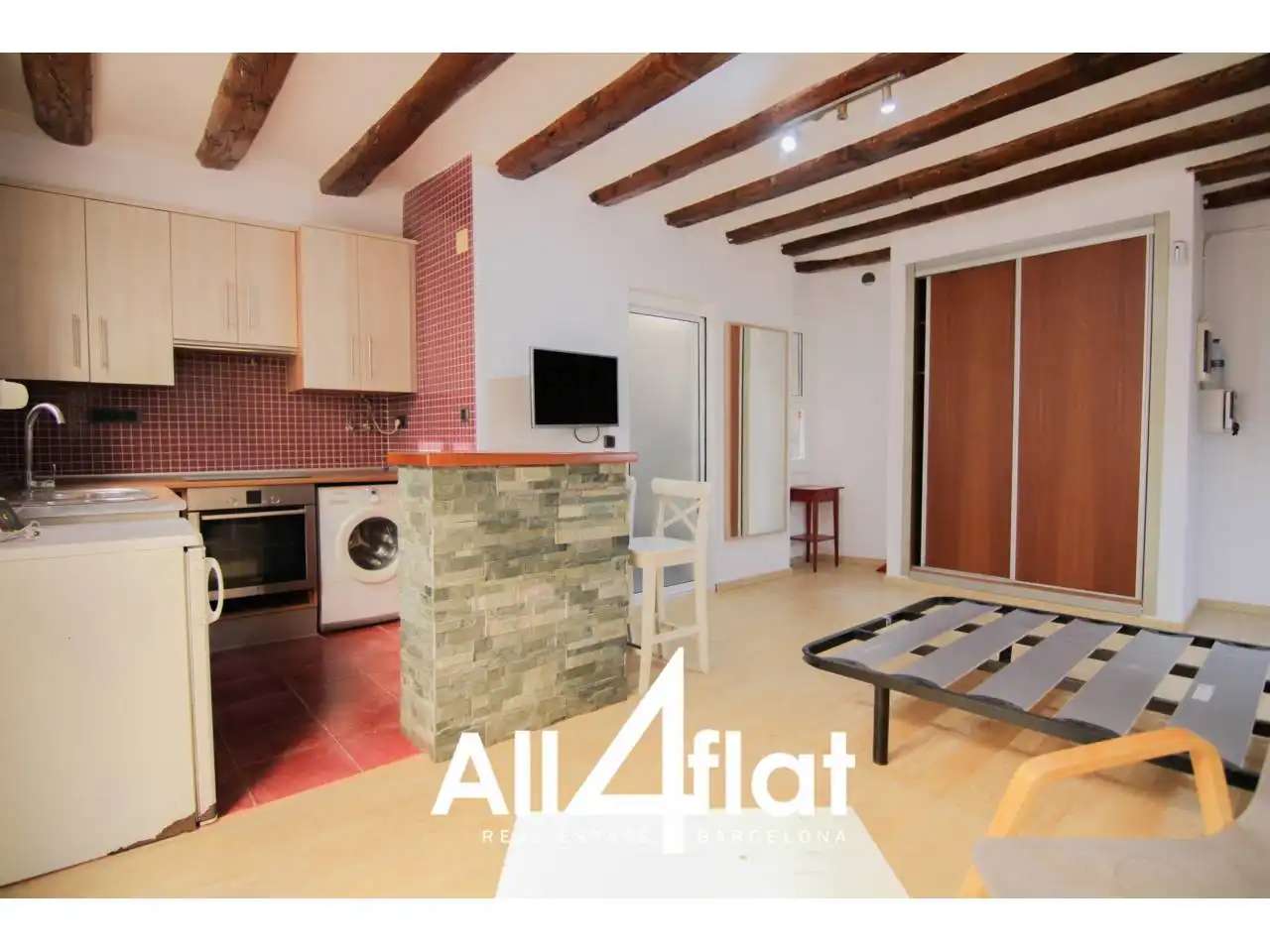 Exterior view of Flat for rent in Barcelona  with Heating, Parquet flooring and Furnished
