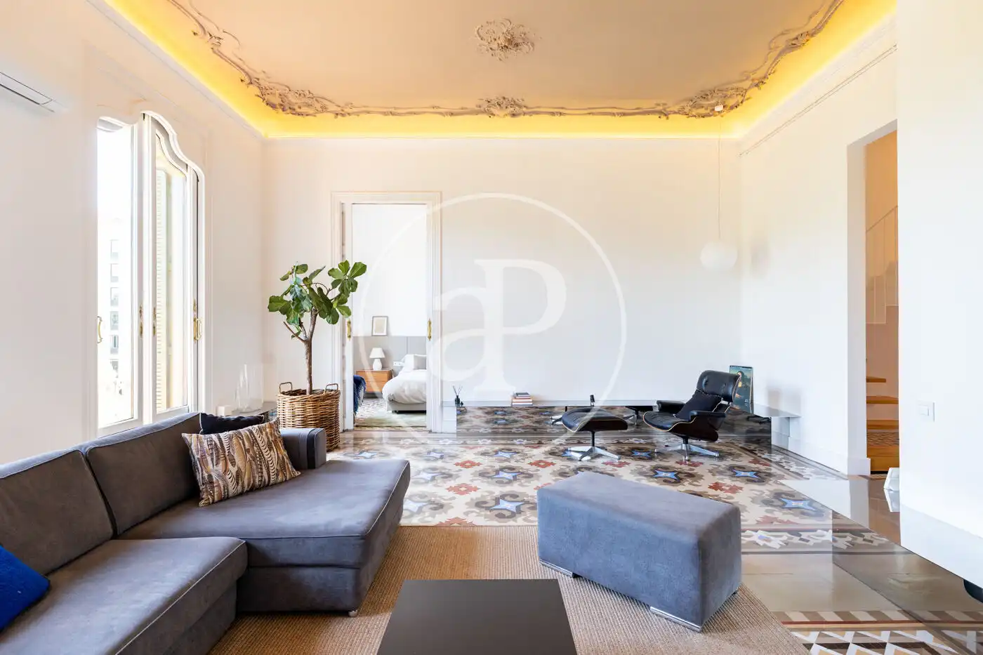 Wohnzimmer von Wohnung zur Miete in Barcelona mit Klimaanlage, Heizung und Möbliert