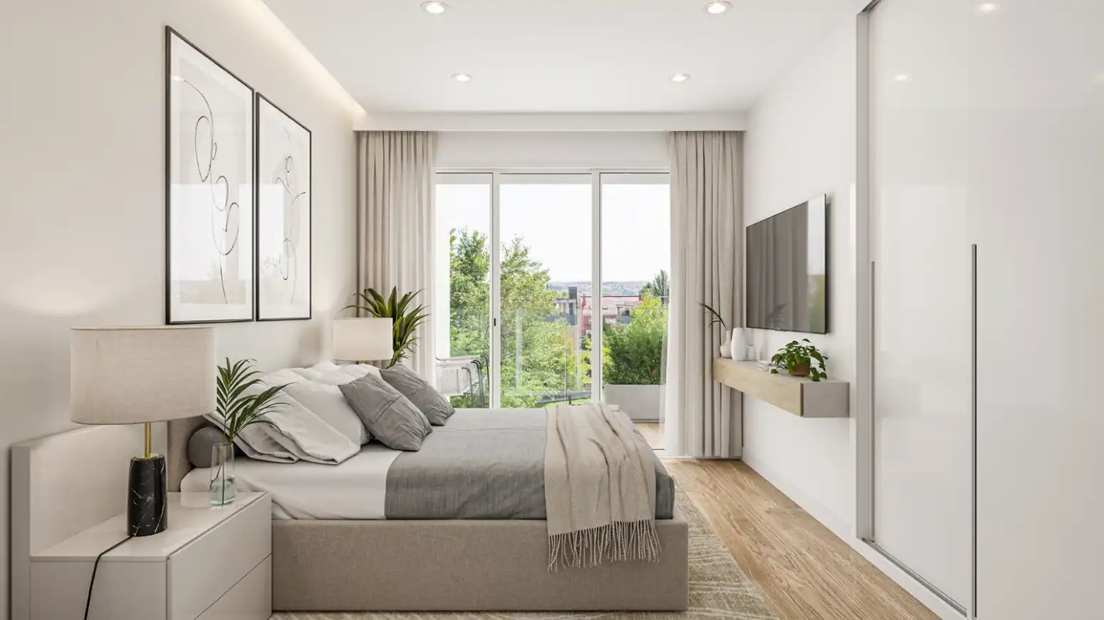 Schlafzimmer von Wohnung zum Verkauf in Castrillón mit Heizung, Terrasse und Abstellraum