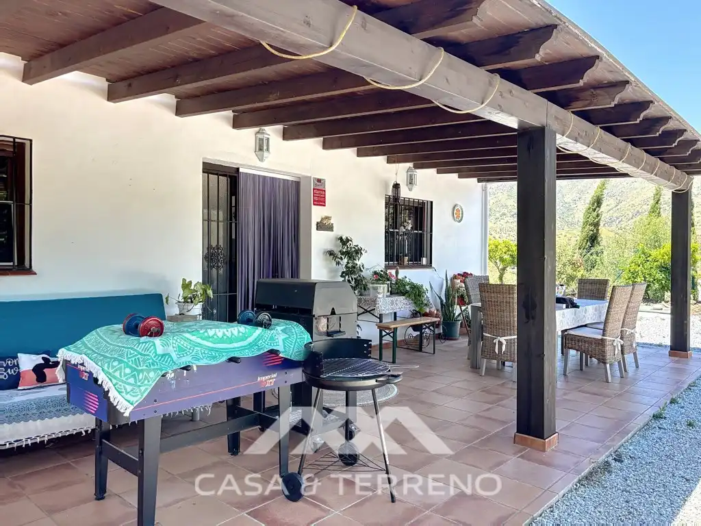 Terrace of Country homes for sale in El Borge  with Air Conditioner and Swimming Pool
