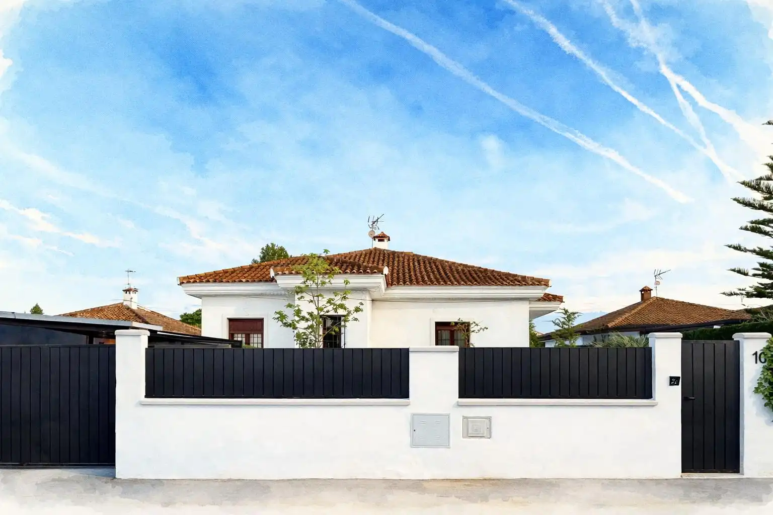 Vista exterior de Casa o xalet en venda en Alcalá de Guadaira amb Aire condicionat, Jardí privat i Traster