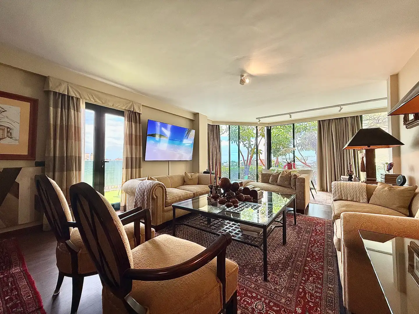 Sala de estar de Dúplex en venta en Las Palmas de Gran Canaria con Jardín privado, Parquet y Terraza