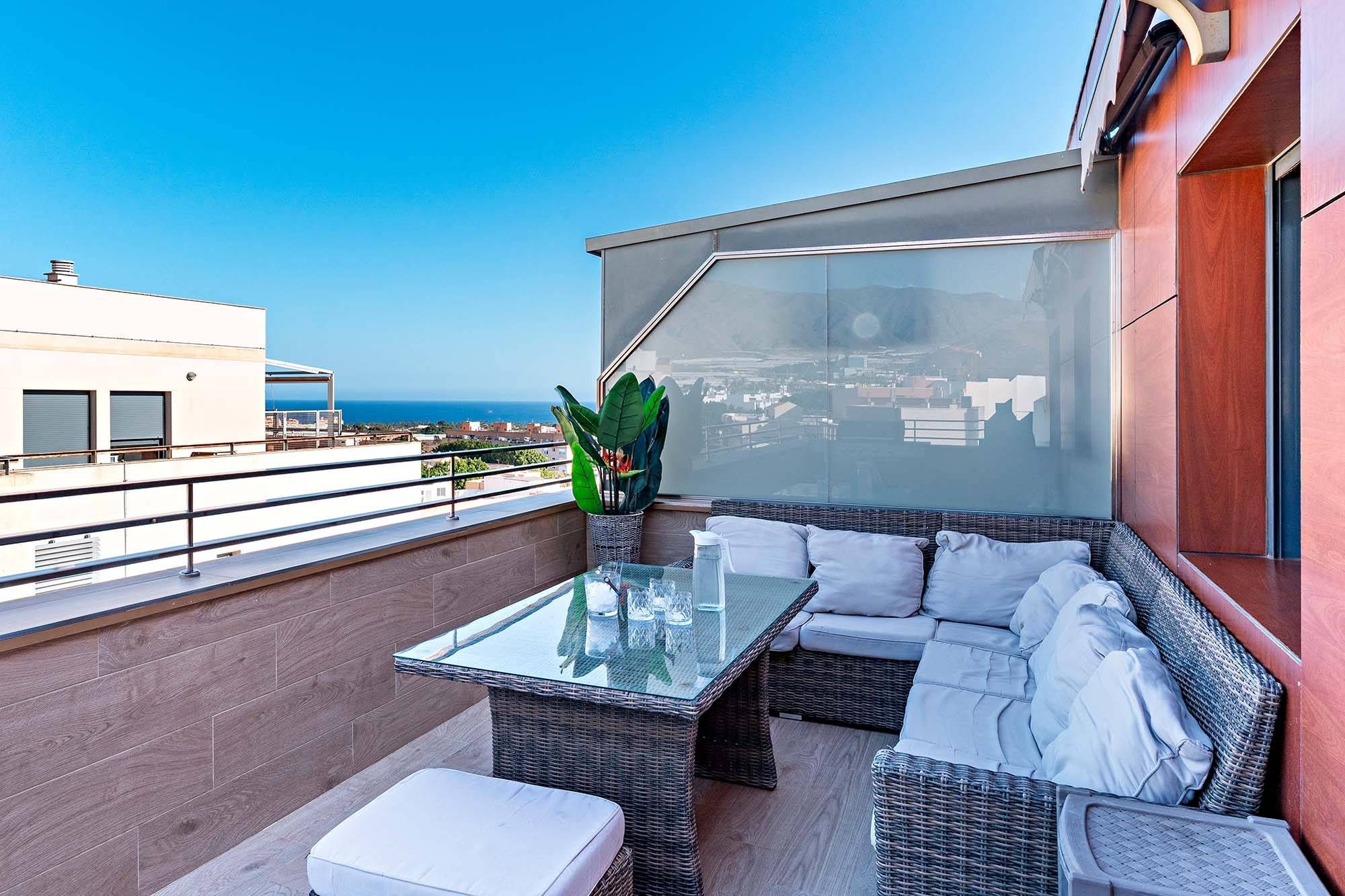 Terrace of Attic for sale in Roquetas de Mar  with Air Conditioner and Terrace