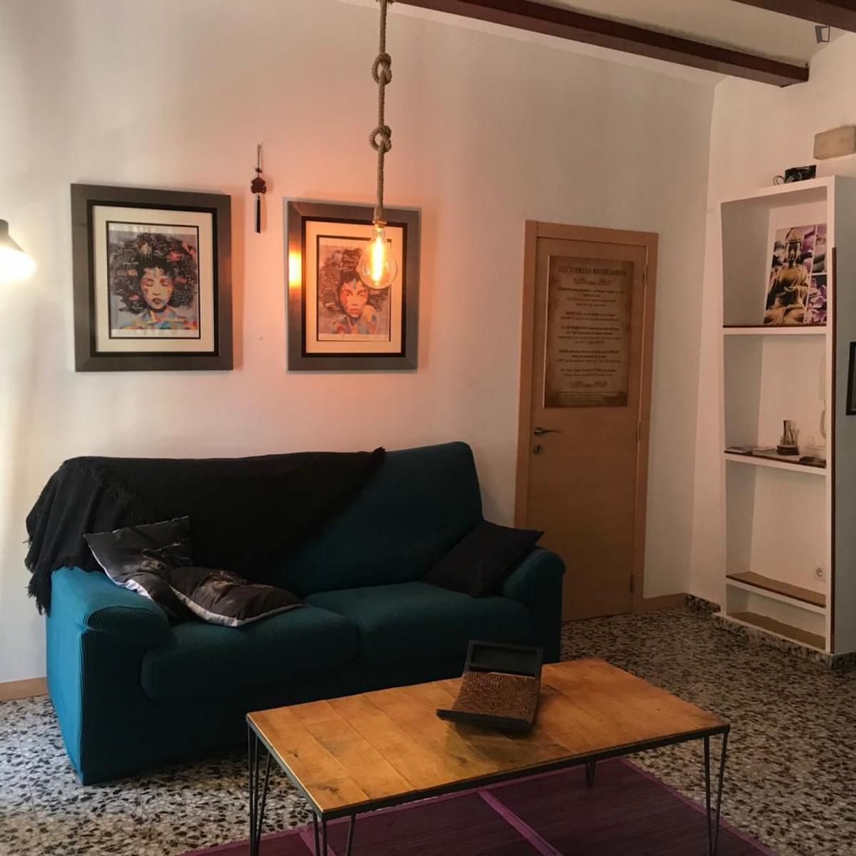 Sala d'estar de Apartament de lloguer en  Valencia Capital amb Aire condicionat, Calefacció i Moblat