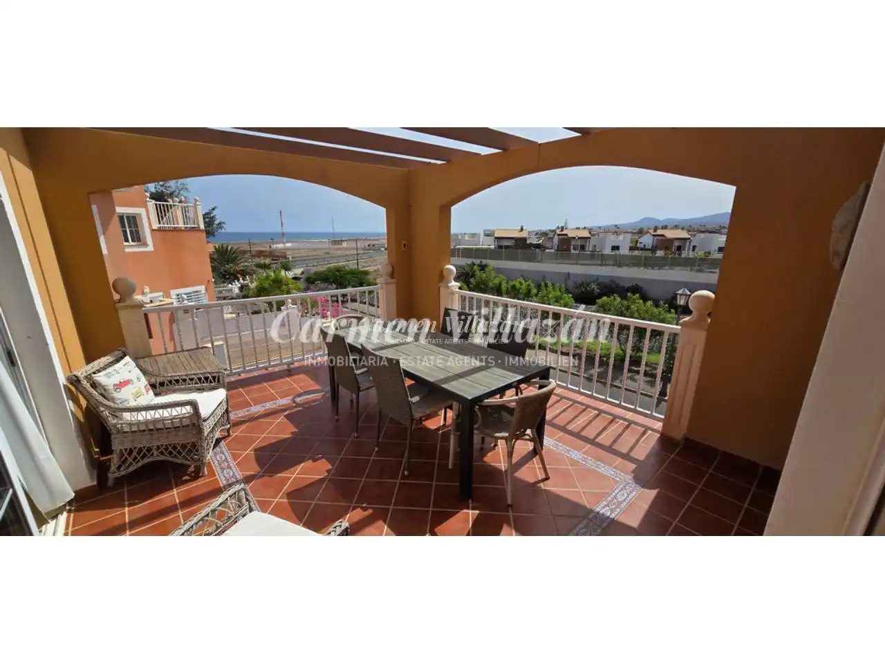 Terraza de Apartamento en venta en Antigua con Amueblado, Balcón y Piscina comunitaria