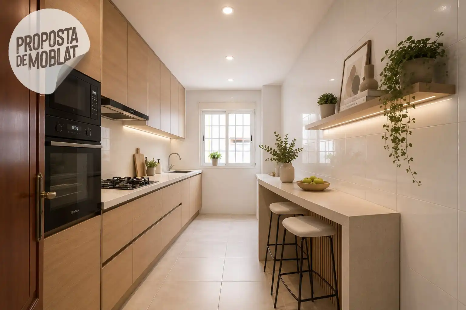 Kitchen of Flat for sale in Sant Just Desvern  with Air Conditioner, Heating and Terrace