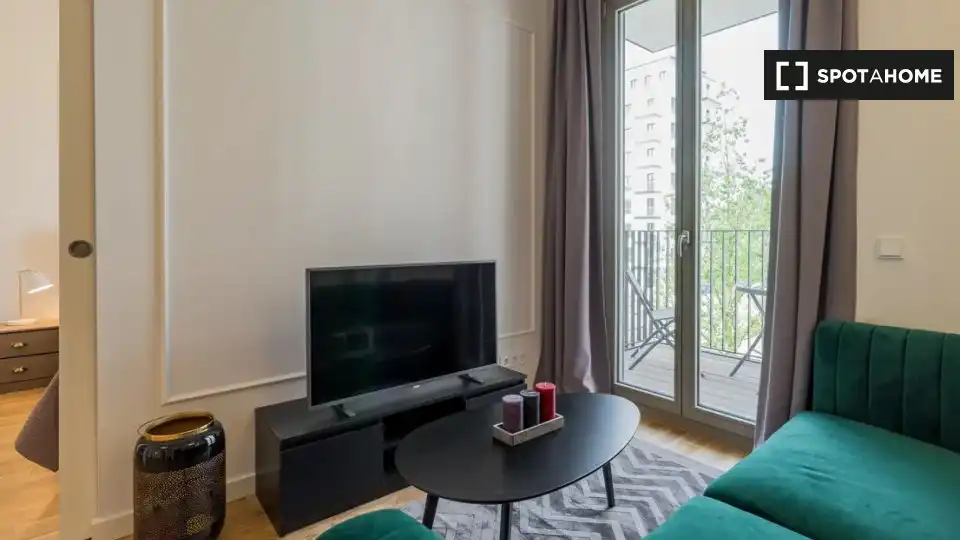 Sala d'estar de Apartament per a compartir en Nuñomoral amb Aire condicionat, Terrassa i Moblat