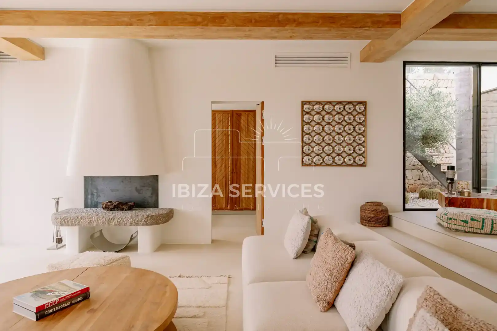 Wohnzimmer von Haus oder Chalet zum Verkauf in Santa Eulària des Riu mit Klimaanlage und Schwimmbad