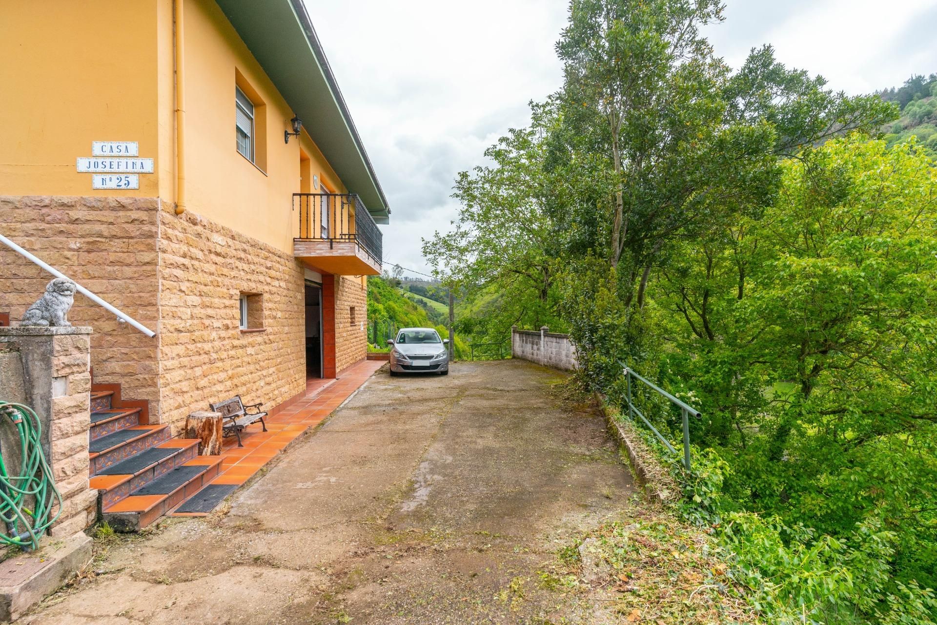 Vista exterior de Casa o xalet en venda en Tineo amb Calefacció, Jardí privat i Terrassa