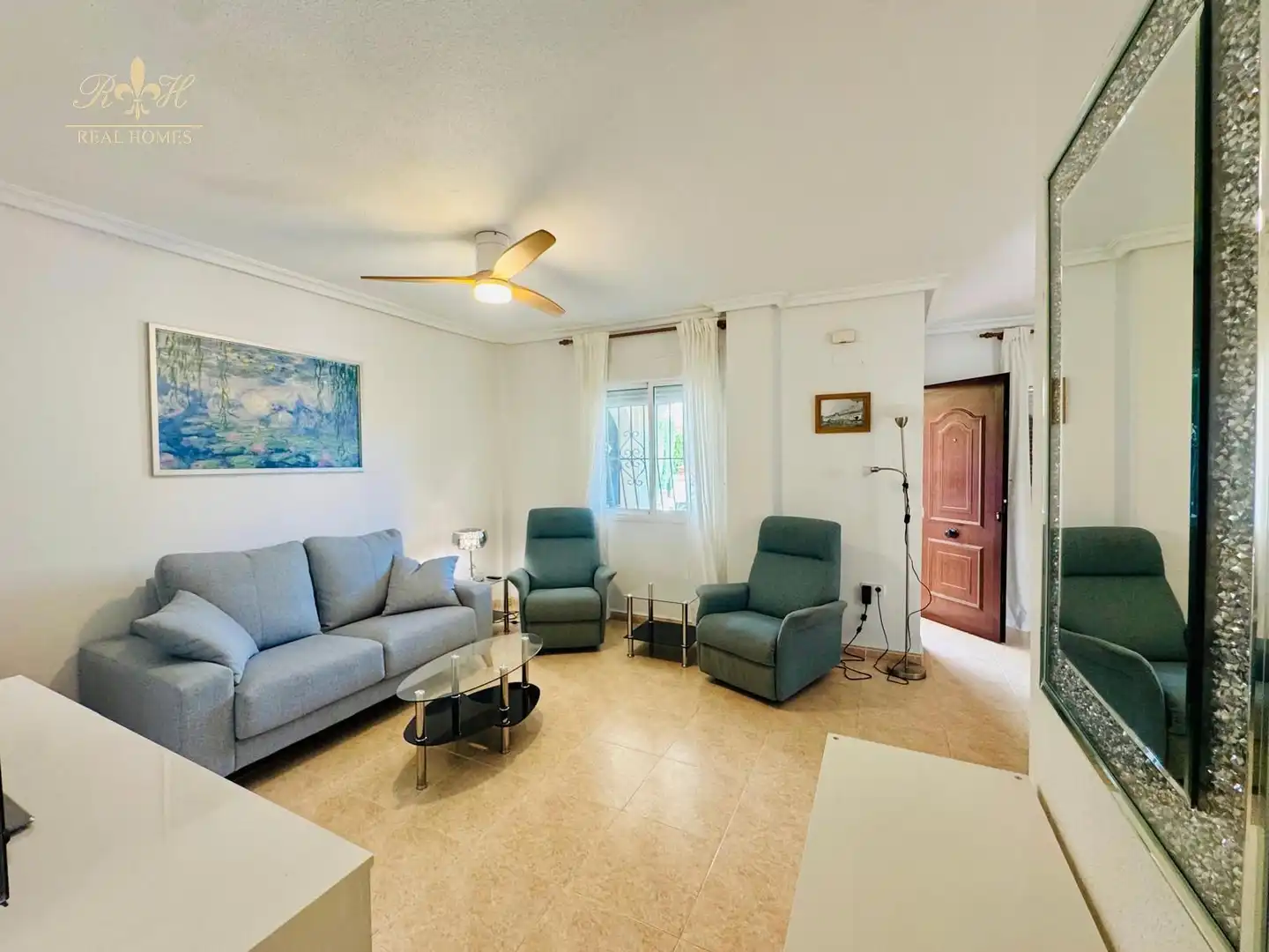 Sala de estar de Casa adosada de alquiler en Altea con Aire acondicionado, Terraza y Piscina