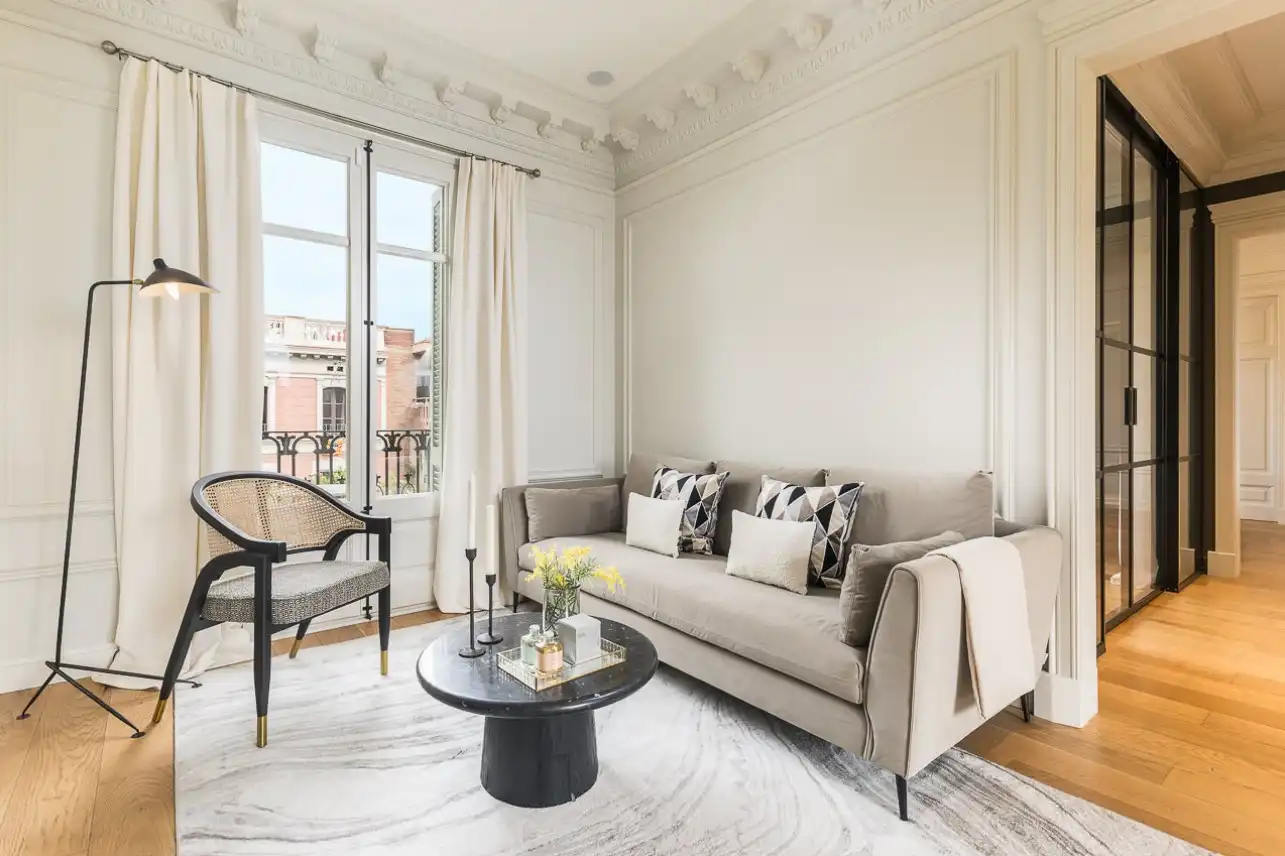 Sala d'estar de Apartament de lloguer en Barcelona amb Aire condicionat, Calefacció i Terrassa