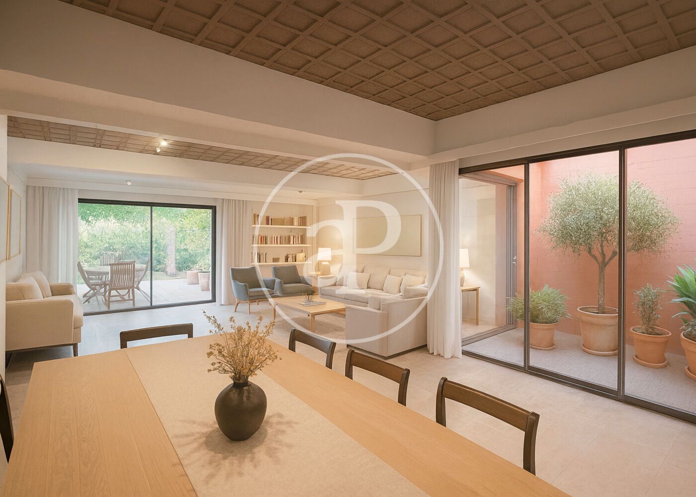 Living room of Single-family semi-detached for sale in  Madrid Capital  with Heating, Private garden and Terrace