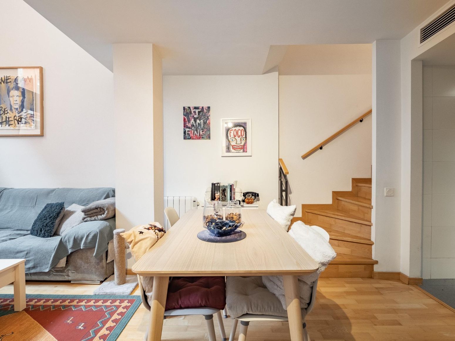 Sala d'estar de Pis en venda en  Barcelona Capital amb Parquet, Terrassa i Balcó
