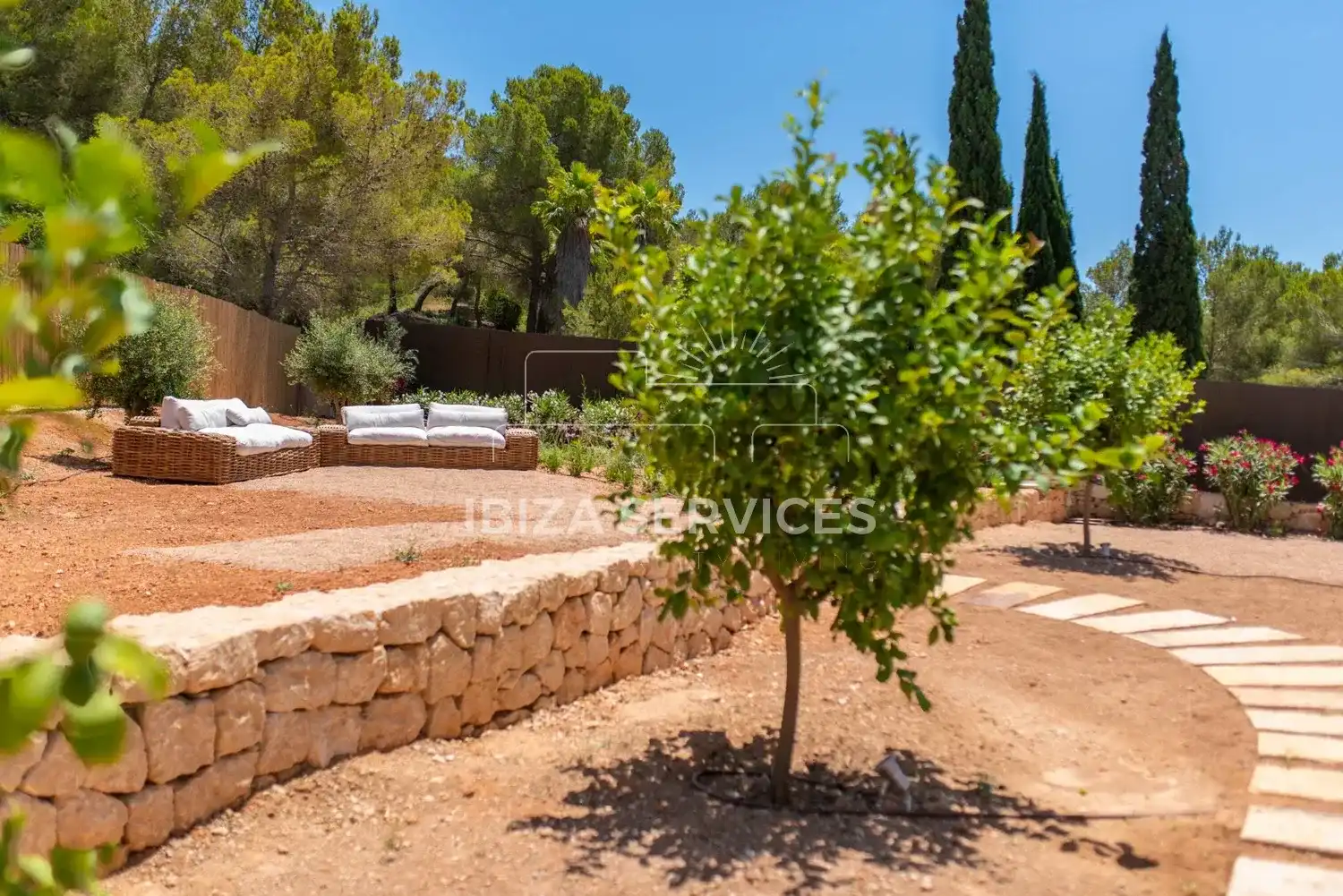 Jardí de Casa o xalet de lloguer en Santa Eulària des Riu amb Aire condicionat, Jardí privat i Piscina