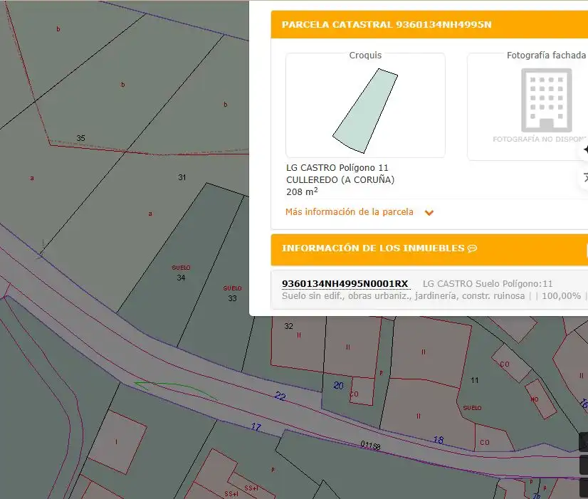 Terreno residencial en venta en Rúa Cadaval 22