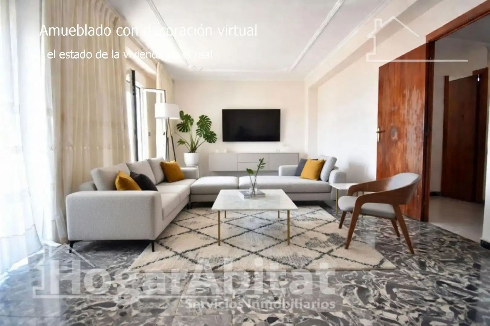 Wohnzimmer von Dachboden zum Verkauf in Oliva mit Terrasse und Möbliert