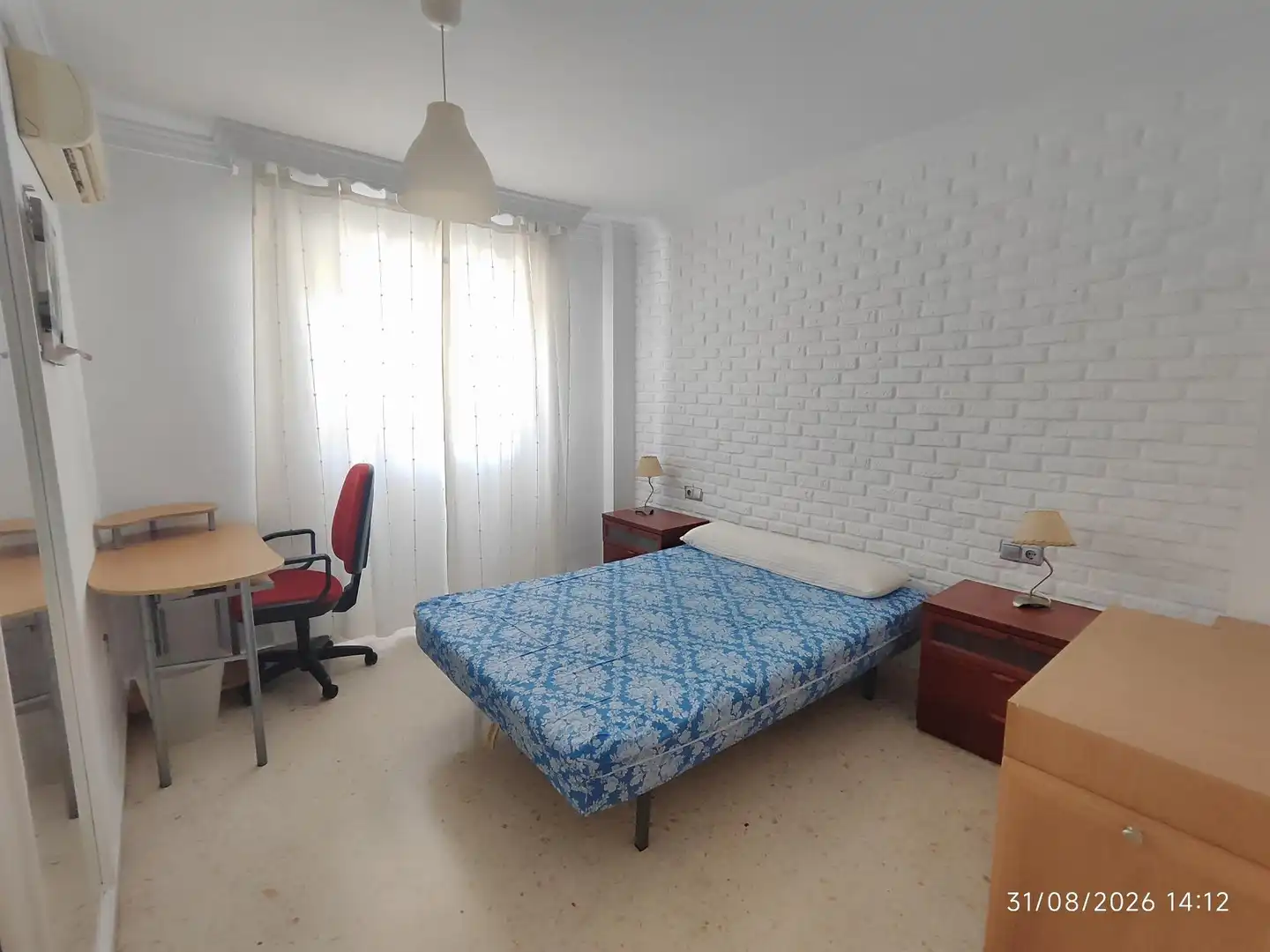Habitación de Piso de alquiler en Málaga con Aire acondicionado, Terraza y Amueblado