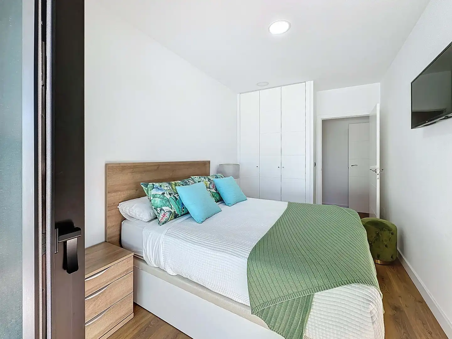 Schlafzimmer von Wohnung zum Verkauf in Sanxenxo mit Heizung, Terrasse und Schwimmbad