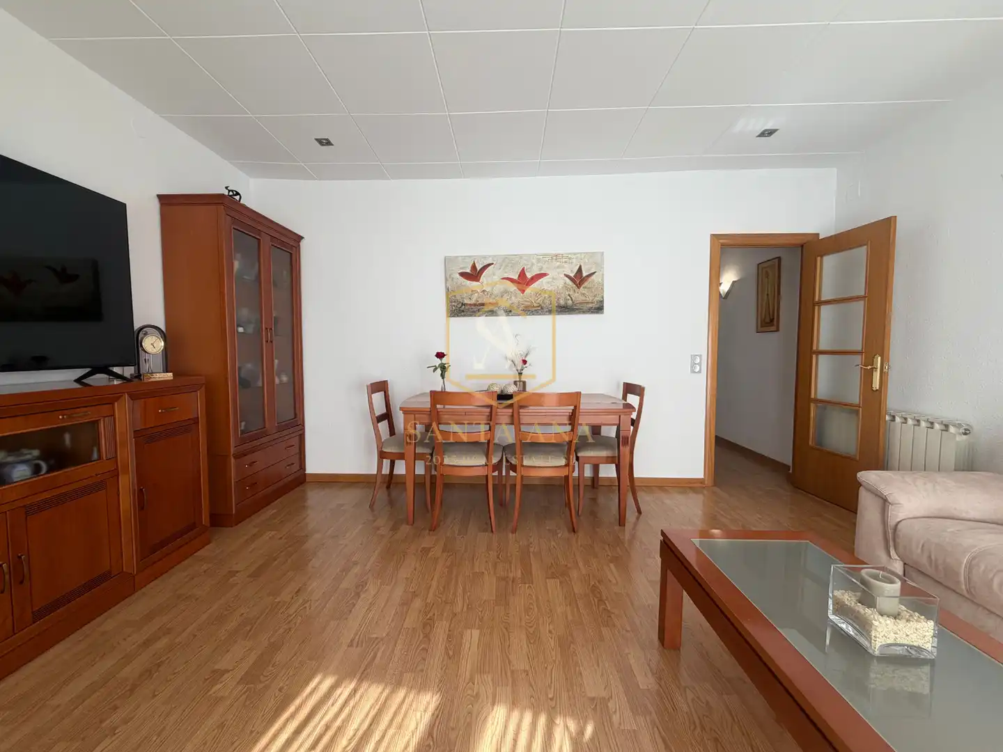 Esszimmer von Einfamilien-Reihenhaus zum Verkauf in Badalona mit Klimaanlage, Heizung und Parkett