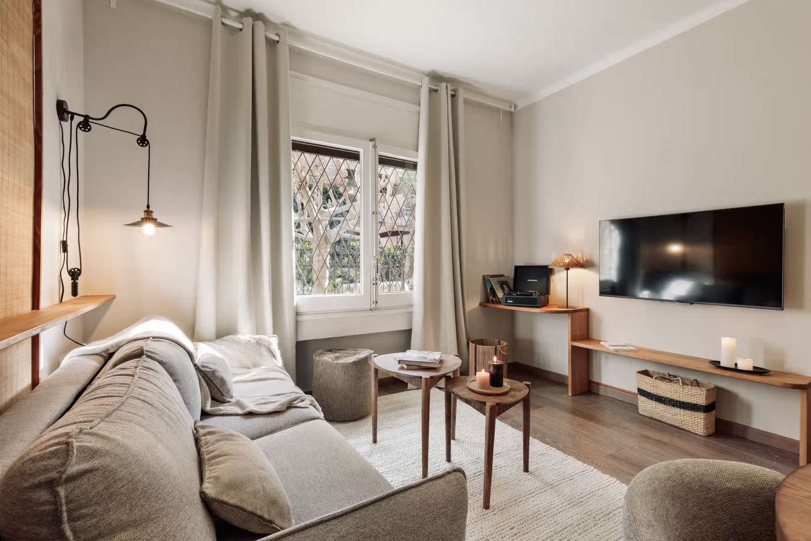 Sala de estar de Apartamento para compartir en  Barcelona Capital con Aire acondicionado, Calefacción y Terraza