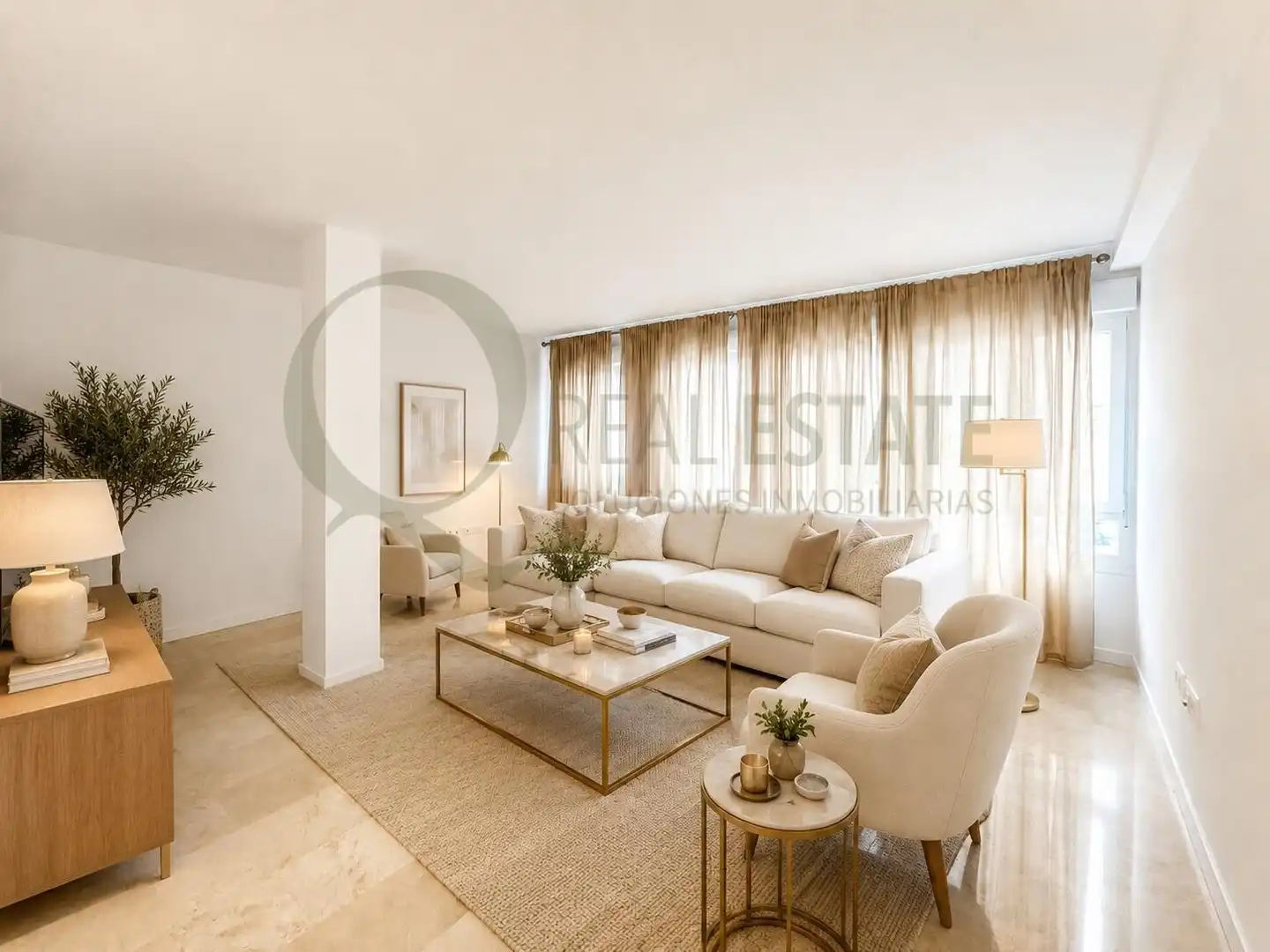 Wohnzimmer von Erdgeschoss zum Verkauf in Alicante / Alacant mit Klimaanlage und Terrasse