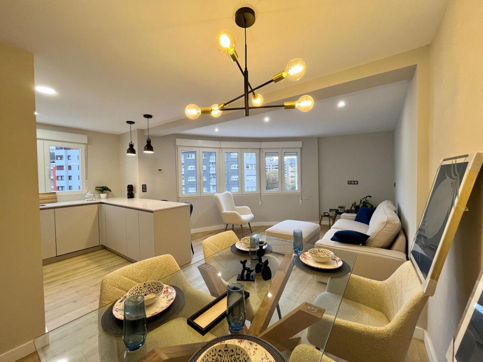 Living room of Flat for sale in Avilés  with Heating, Private garden and Home automation