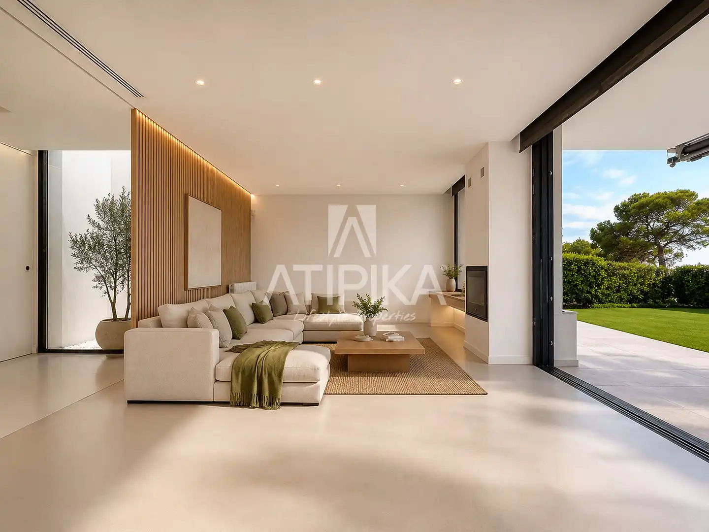 Living room of Houses for sale in Vilanova i la Geltrú  with Air Conditioner, Heating and Swimming Pool