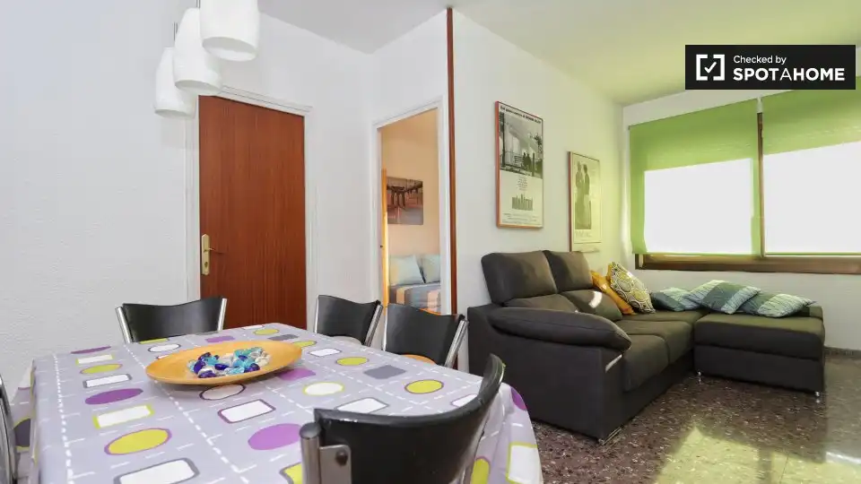 Sala de estar de Piso de alquiler en Barcelona con Aire acondicionado, Calefacción y Amueblado
