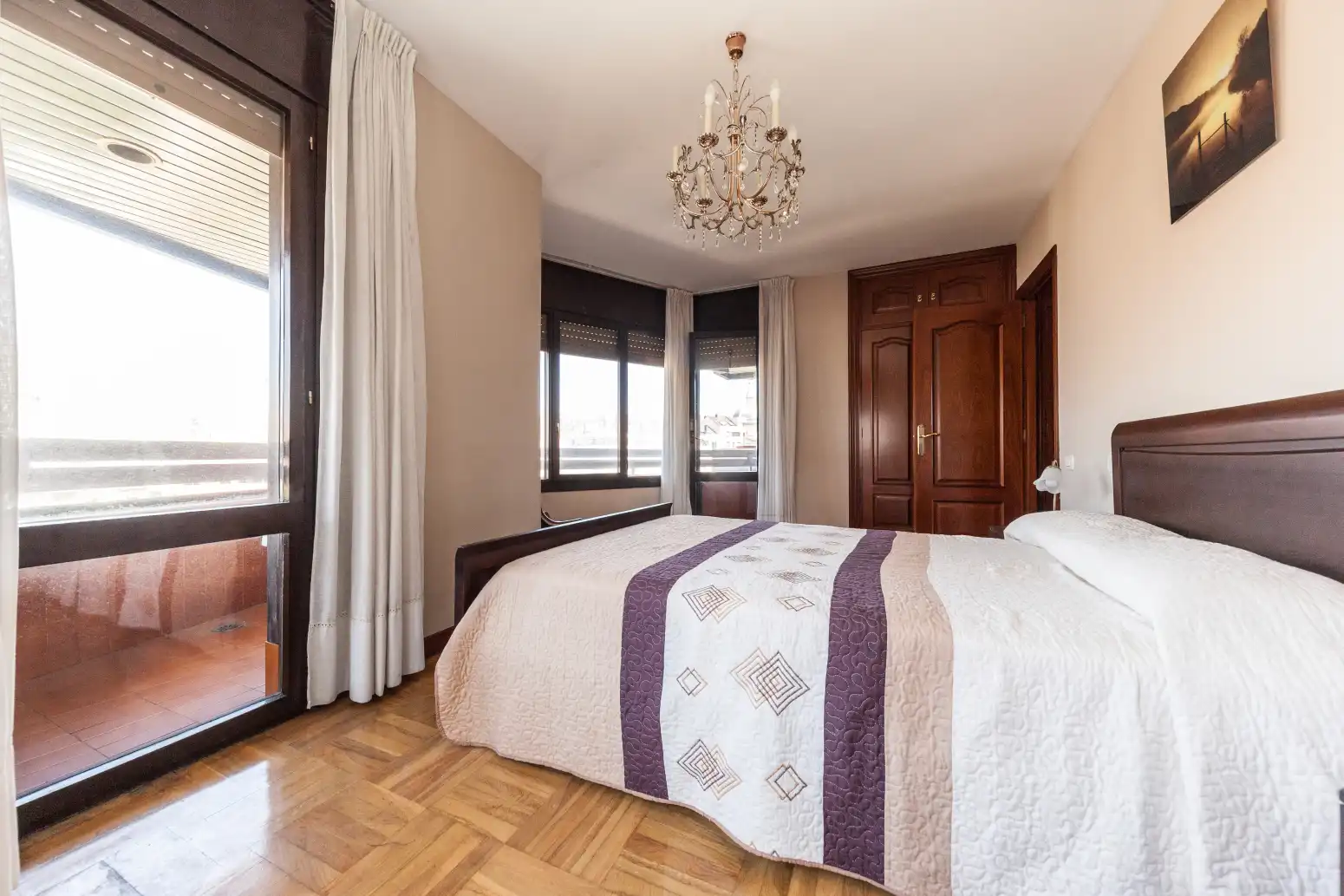 Bedroom of Flat for sale in Gijón   with Heating, Parquet flooring and Terrace