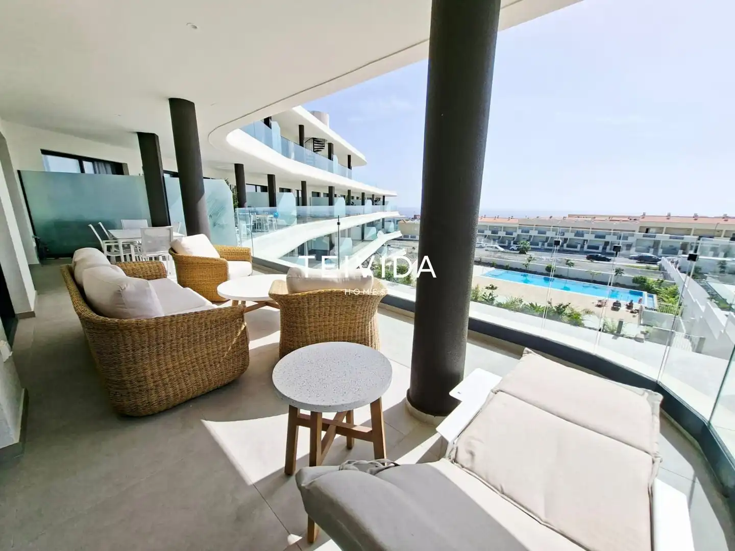 Terraza de Piso de alquiler en Adeje con Terraza, Piscina y Amueblado