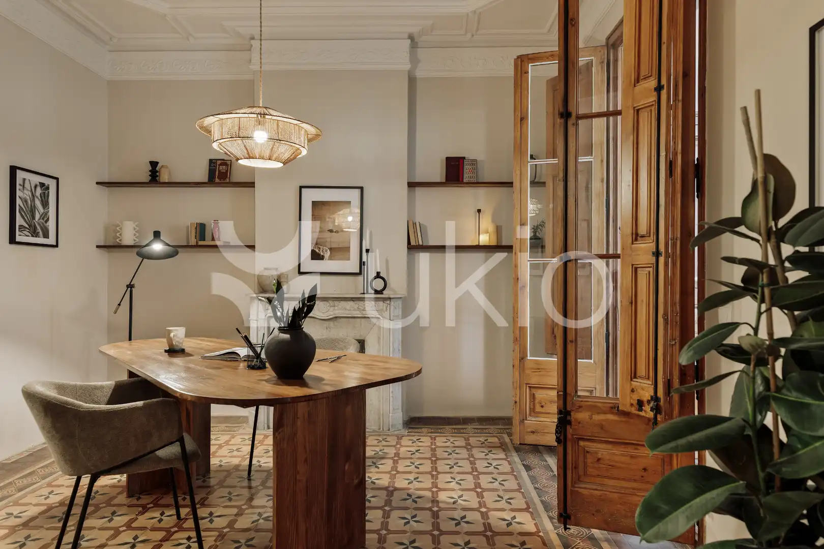 Sala de estar de Apartamento de alquiler en Barcelona con Aire acondicionado, Calefacción y Amueblado