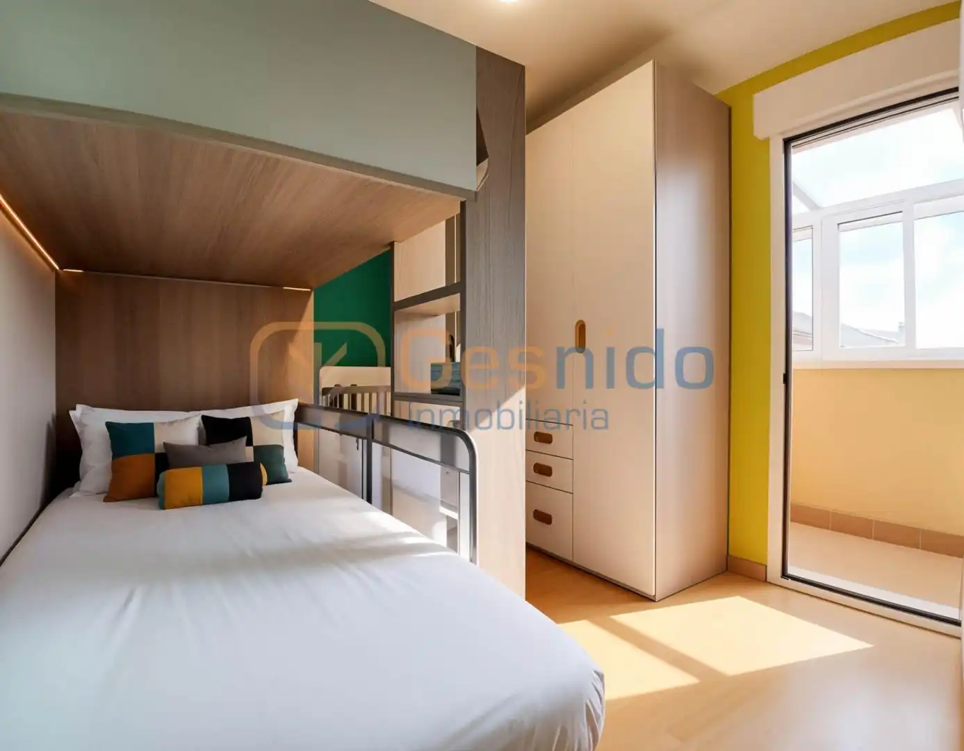 Schlafzimmer von Wohnung zum Verkauf in Espirdo mit Heizung, Parkett und Terrasse