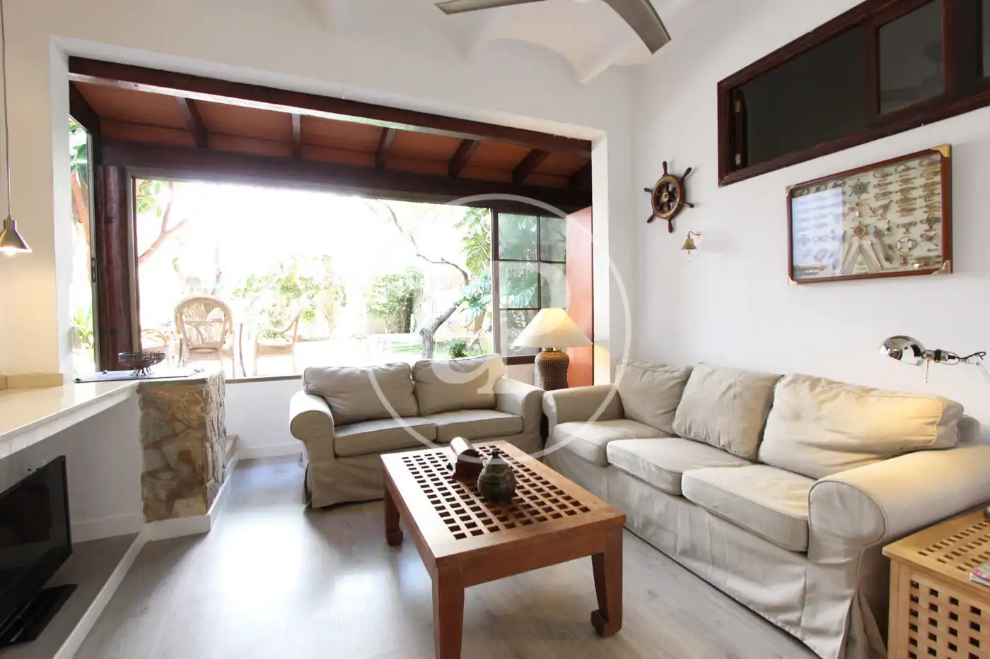 Wohnzimmer von Wohnung zum Verkauf in  Palma de Mallorca mit Klimaanlage, Heizung und Privatgarten