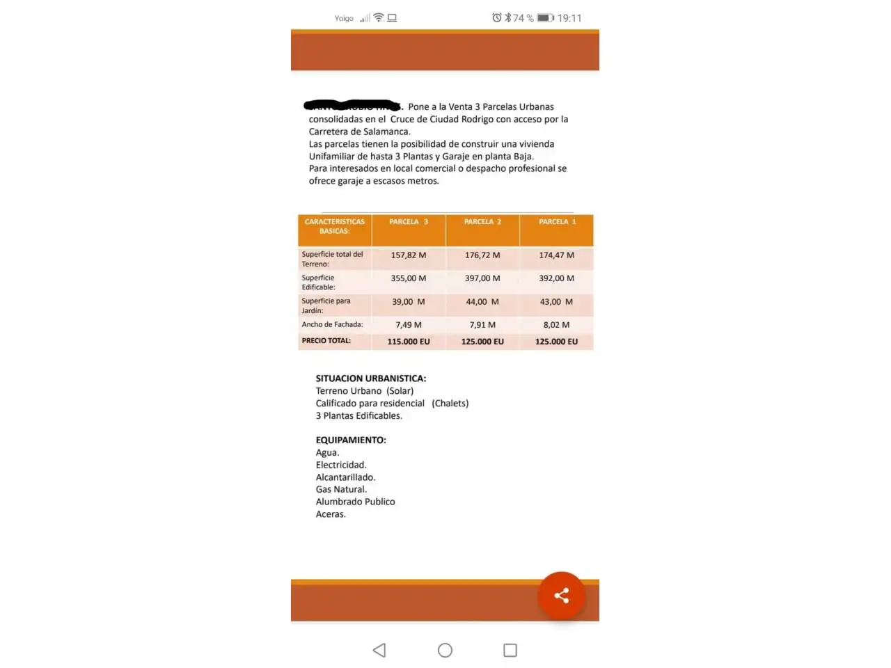 Terreno residencial en venta en Avenida SALAMANCA 16, imagen 2