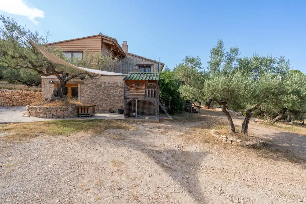 Vista exterior de Finca rústica en venta en Aldover con Jardín privado, Terraza y Amueblado
