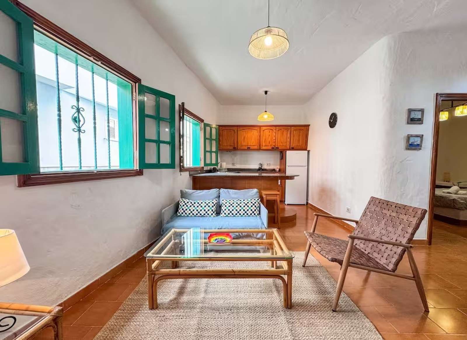 Sala d'estar de Apartament per a compartir en Gáldar amb Aire condicionat, Terrassa i Moblat