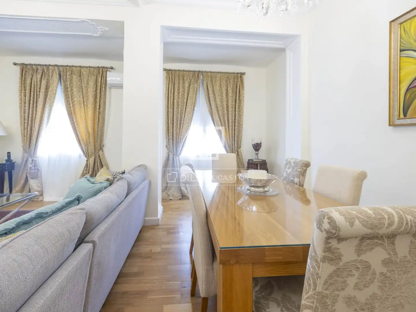 Dining room of Flat for rent in Valencia  with Air Conditioner, Parquet flooring and Furnished
