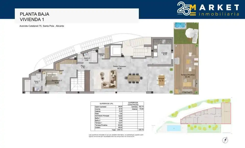 Wohnung zum Verkauf in Santa Pola mit Klimaanlage, Terrasse und Schwimmbad