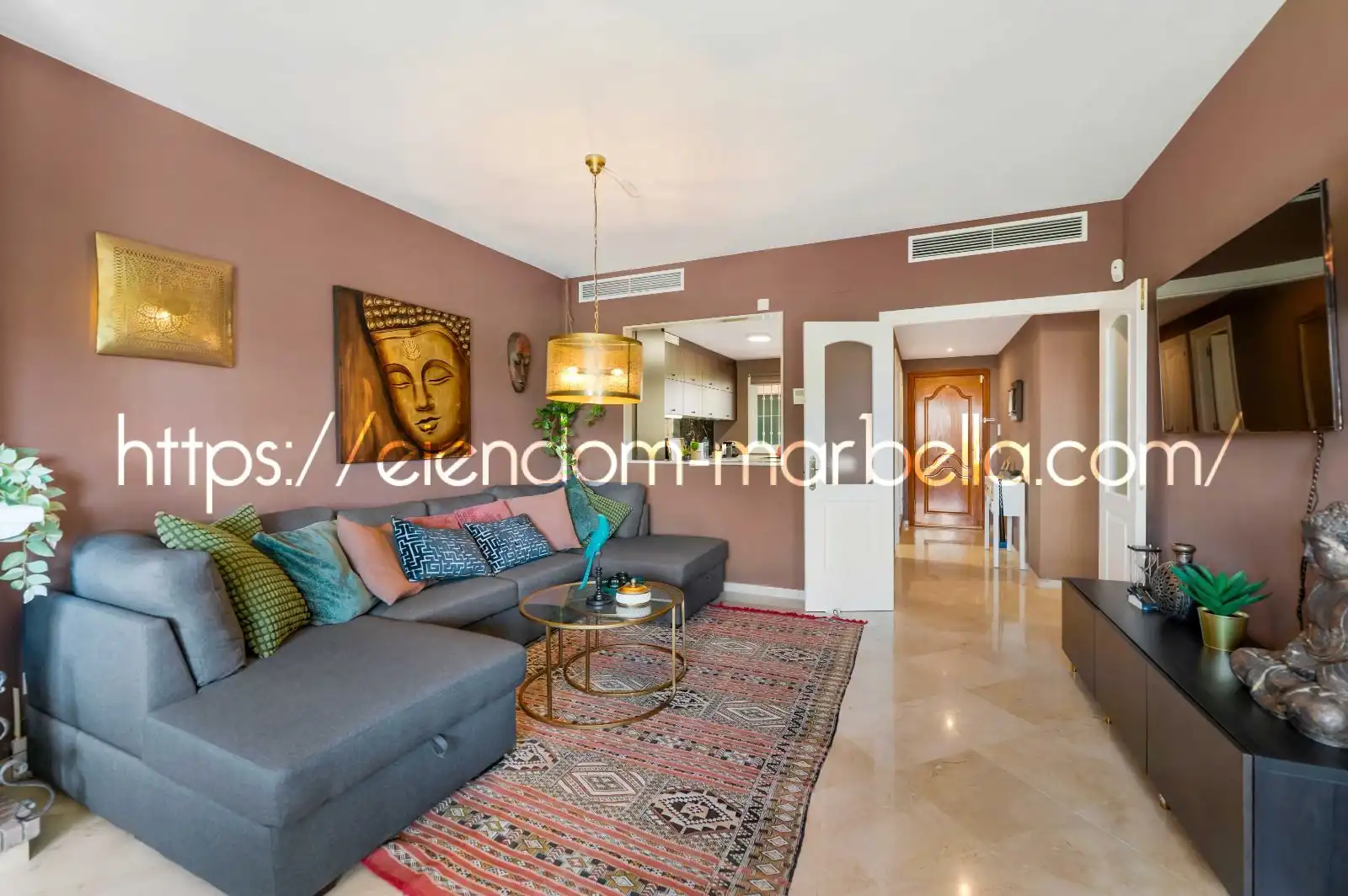 Wohnzimmer von Wohnungen zum Verkauf in Marbella mit Klimaanlage, Terrasse und Möbliert