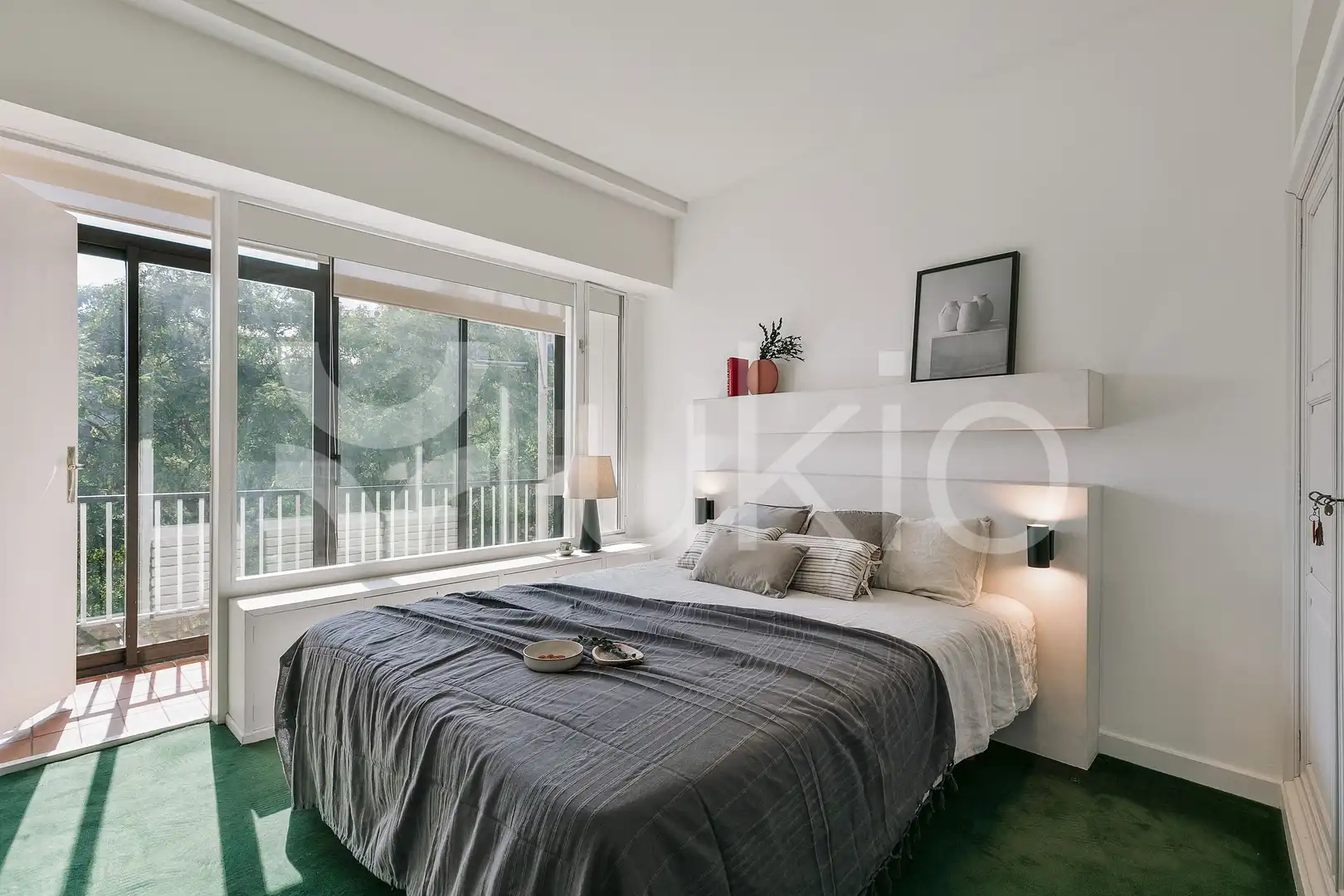 Dormitori de Apartament de lloguer en Barcelona amb Aire condicionat, Calefacció i Moblat