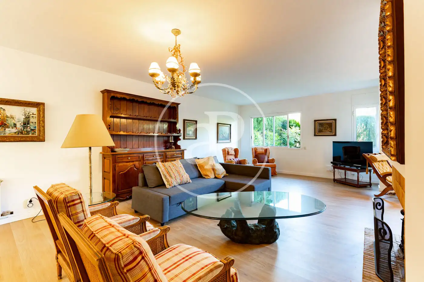 Living room of Detached homes for sale in Sant Cugat del Vallès  with Air Conditioner, Heating and Private garden