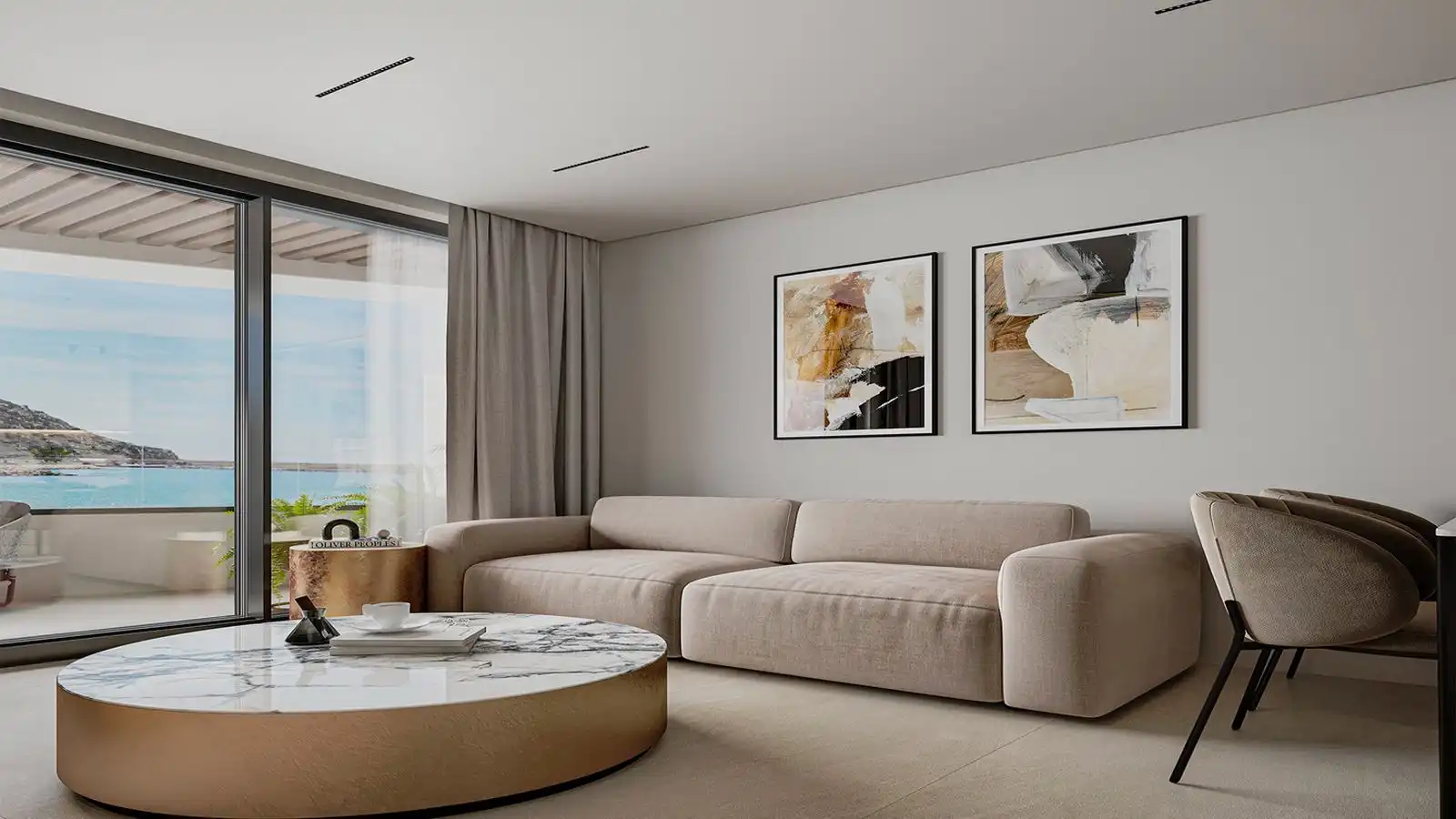 Sala de estar de Apartamento en venta en Calpe / Calp con Aire acondicionado, Calefacción y Terraza