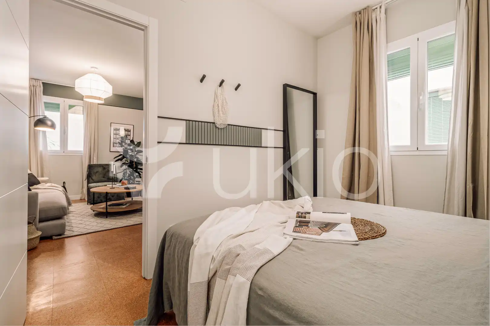 Schlafzimmer von Wohnungen zur Miete in Madrid mit Klimaanlage, Heizung und Möbliert