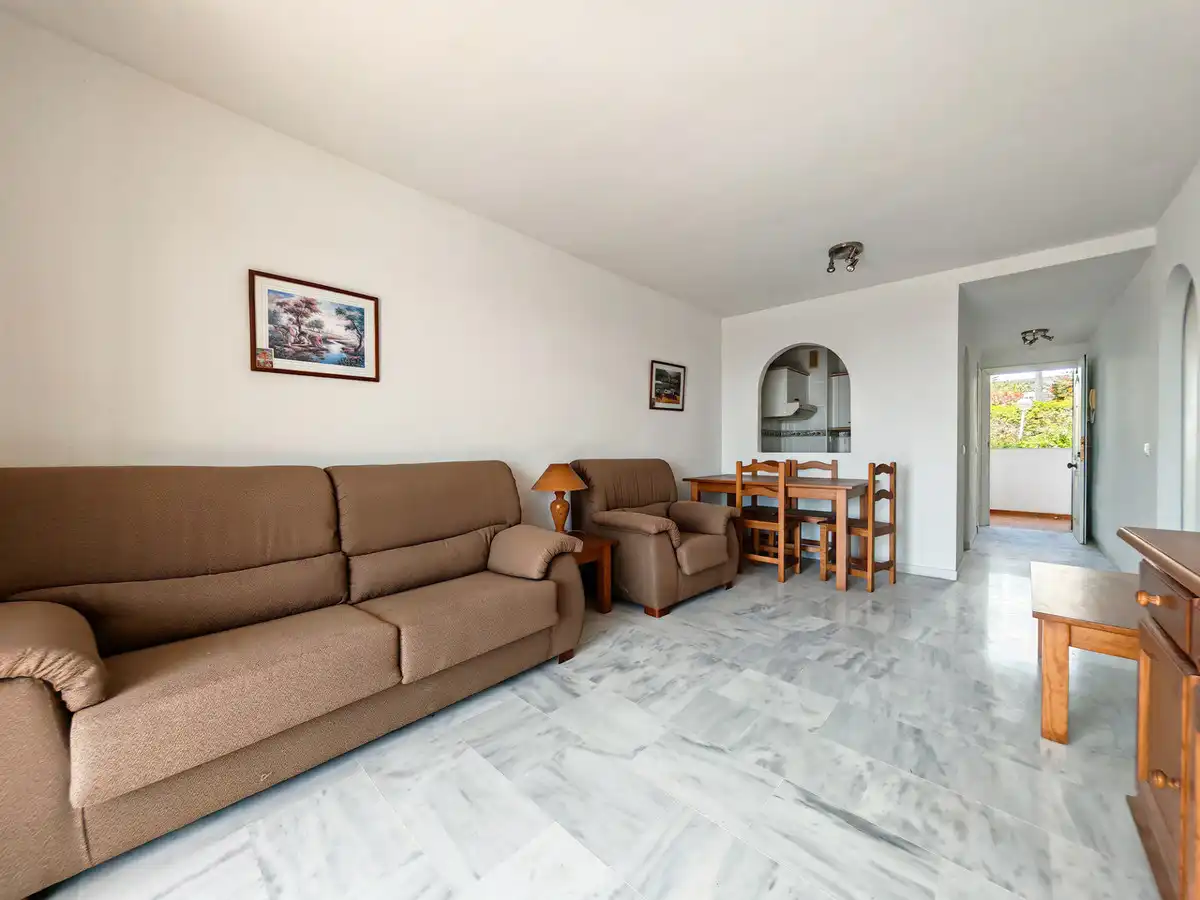 Wohnzimmer von Wohnungen zum Verkauf in Mijas mit Terrasse, Schwimmbad und Möbliert