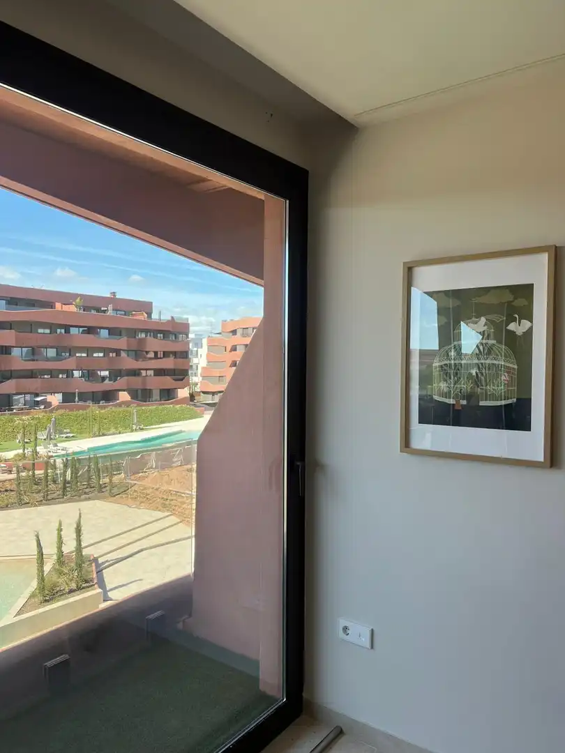 Balcony of Study for rent in Murcia  with Air Conditioner and Community pool
