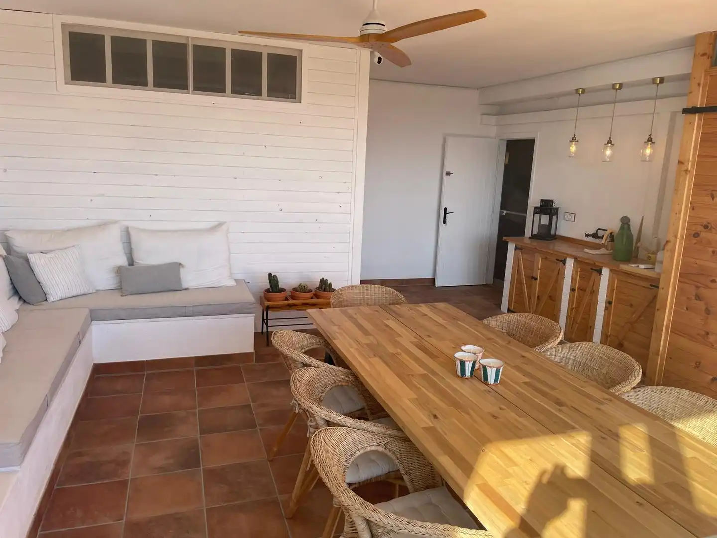 Menjador de Casa adosada en venda en La Nou de Gaià amb Jardí privat, Terrassa i Piscina
