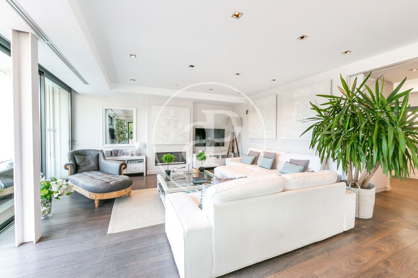 Sala de estar de Casa o chalet de alquiler en  Barcelona Capital con Aire acondicionado, Calefacción y Jardín privado