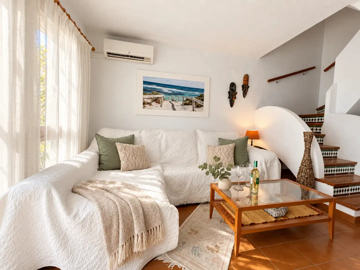 Sala d'estar de Casa adosada de lloguer en Pueblo Español - Coveta Fumá