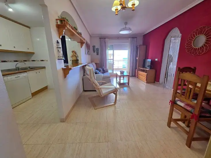 Sala de estar de Apartamento en venta en La Manga del Mar Menor con Terraza, Amueblado y Balcón